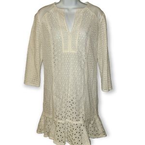 BCBGMaxAzria white eyelet dress coverup
